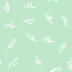 Naklejka premium sparrow bird line seamless pattern sparrow bird thin line illustration