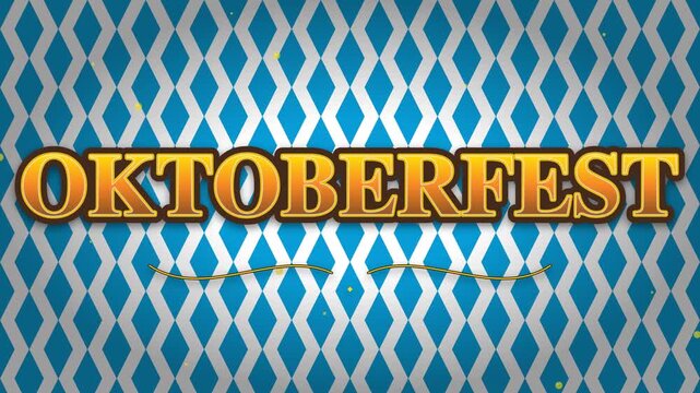 Oktoberfest Celebration Greeting Animation with Traditional Blue Pattern