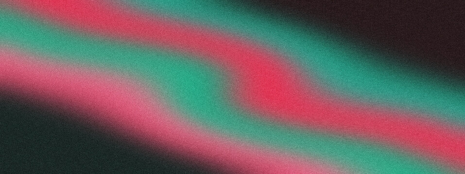 Neon colored wavy lines on dark background with neon green neon pink colorful abstract pattern design black grain texture