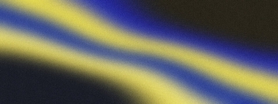 Vibrant yellow and blue neon light background with blurred background diagonal yellow colorful stripes grain texture