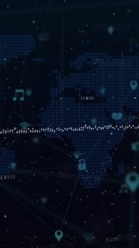 Animation of molecules over glowing blue grid