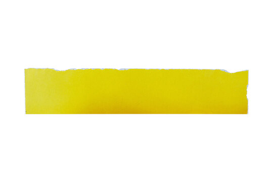 piece of blank yellow paper texture background torn and ripped on transparent background. document frame design