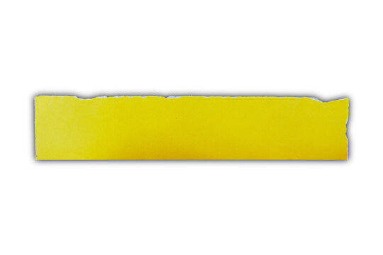 piece of blank yellow paper texture background torn and ripped with shadow on transparent background. document frame design