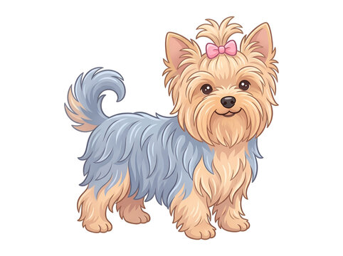 Cute Yorkshire Terrier dog yorkie vector illustration