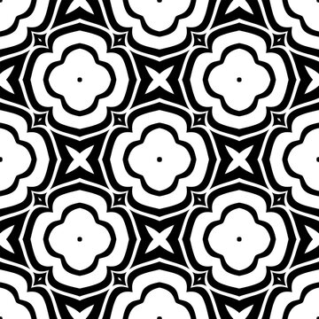 Abstract Seamless Geometric Black and White Pattern.