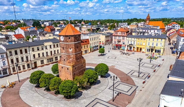Market square in Znin, Kuyavian-Pomeranian Voivodeship, Poland