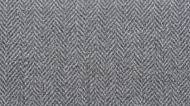 Grey Herringbone Tweed Wool Fabric Texture Background