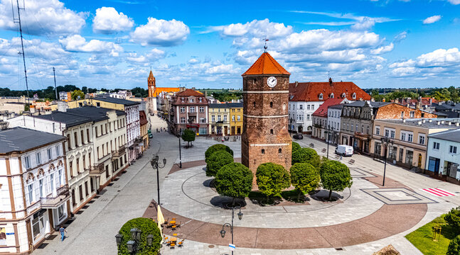 Market square in Znin, Kuyavian-Pomeranian Voivodeship, Poland