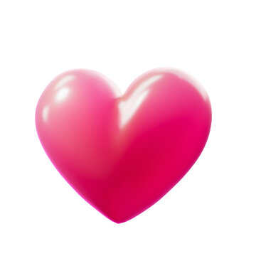 3D glossy pink heart isolated for Valentine's Day sale, healthcare campaign, and love greeting card. 3d rendering
