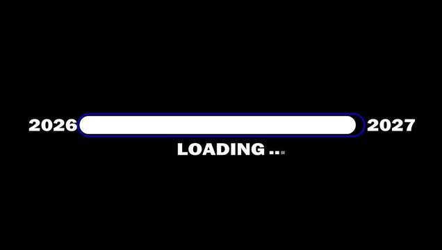 New Year 2026 to 2027 Loading Bar Animation, Year Transition Countdown Progress