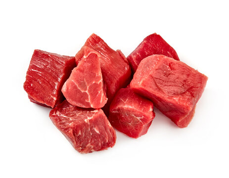 raw beef chunks