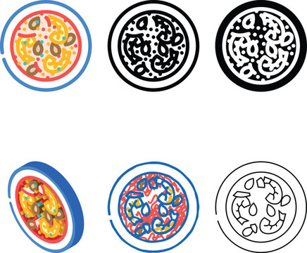 seafood paella sea cuisine color icon vector. seafood paella sea cuisine sign. isolated concepts symbol illustration