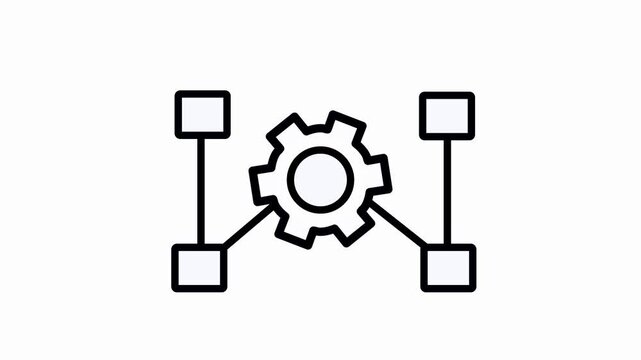 Workflow management icon animation video for strategy, process, development, progress, planning, successful business, mechanism, operating system, structure, productivity, step, optimization