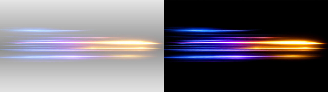 Golden glowing anamorphic flare PNG overlay with colorful horizontal optical streaks, on transparent background