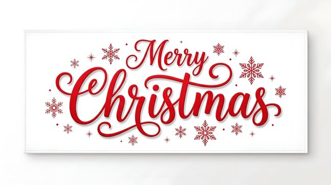 MERRY CHRISTMAS red vector brush calligraphy with flourishes