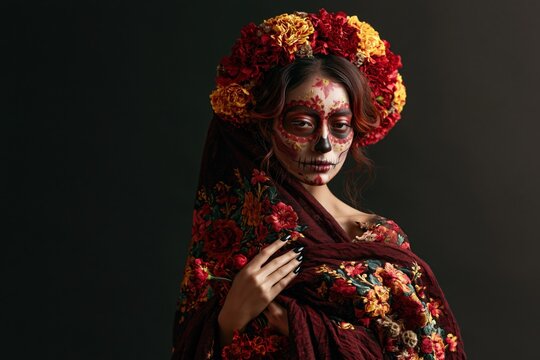 Creative Sugar Skull Makeup for Halloween and Day of the Dead Celebration