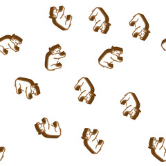 Naklejka premium buffalo wild animal isometric seamless pattern. buffalo wild animal sign illustration