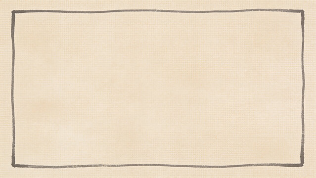 Linen Texture Background with Hand Drawn Line Frame and Copy Space