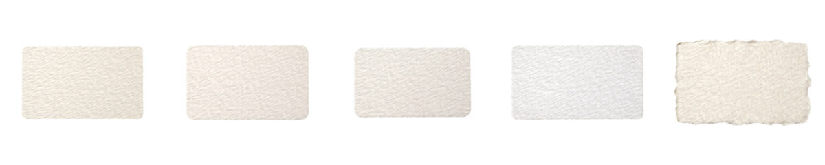 Fototapeta premium Minimalist Blank Paper Cards Mockup Set – Textured Deckle Edge & Plain White Cardstock Place Cards