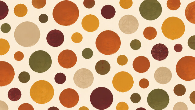 Abstract hand painted circles in an earthy color pattern