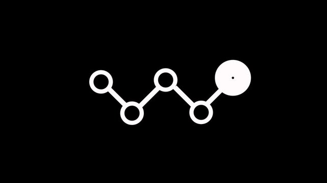 Animated five Step connected circles roadmap infographic on black background. 5 step business timeline infographic for business presentations, process steps, and timeline concepts