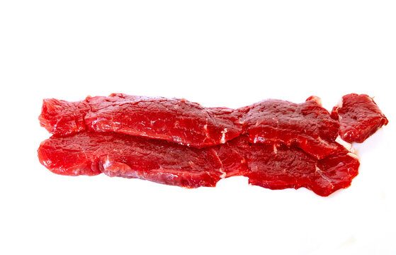 Fresh Beef sirloin steak isolated on white background