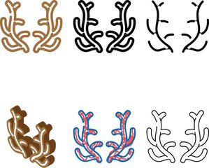 Obraz premium reindeer horn animal color icon vector. reindeer horn looks animal sign. isolated symbol illustration