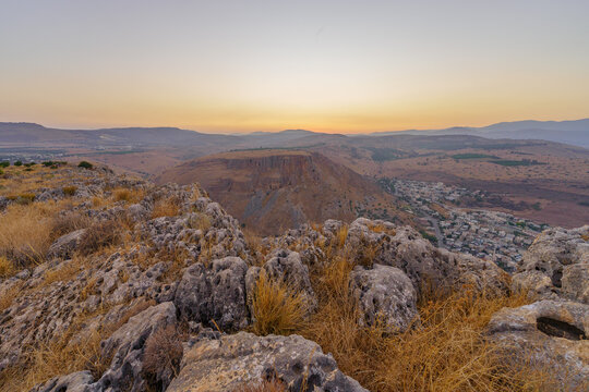 Sunset view of Mount Arbel National Park