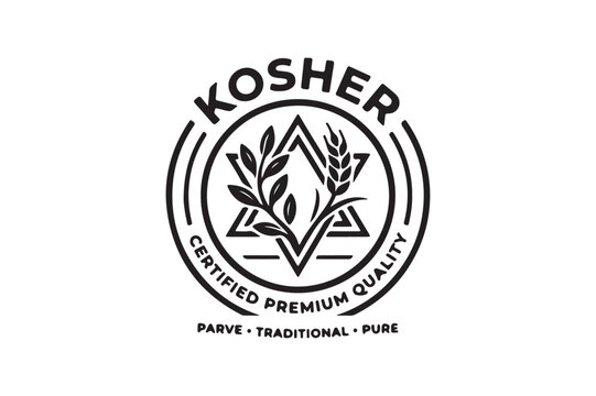 Kosher certified premium quality label badge with star of david vector