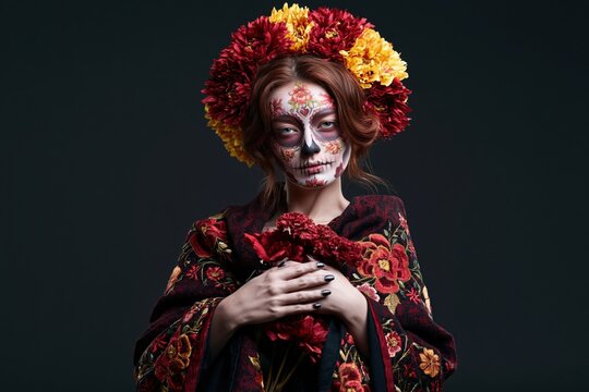 Creative Sugar Skull Makeup for Halloween and Day of the Dead Celebration