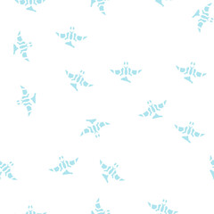 pterodactyl dinosaur glyph vector seamless pattern. pterodactyl dinosaur signthin illustration © sevector