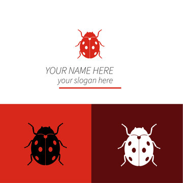 Lady bug logo design and branding with your name and slogan here text