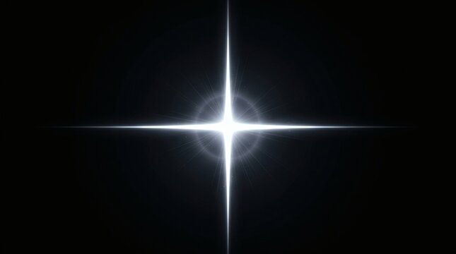 Optical Lens Flare Overlays. Bright Starburst Lights for Photoshop. White Glowing Cross Shapes Over Black. Light Leaks for Photo Editing and Creative Design Projects