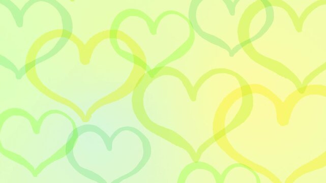 Slow Subtle Hand Drawn Heart Background - green