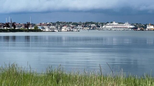 Portland, Maine, Waterfront View and Marsh Grass