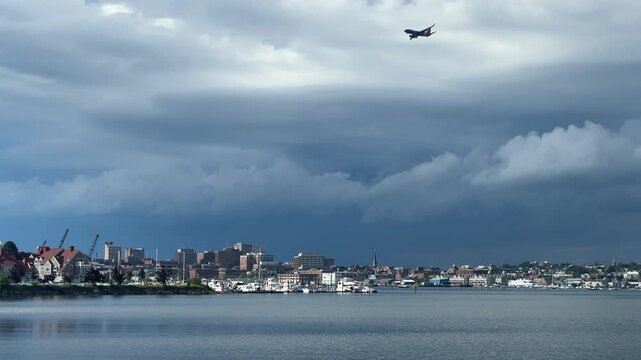 Airplane Over Portland, Maine