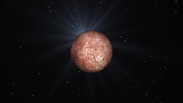 Makemake Dwarf Planet in Outer Solar System, 3D Space Animation