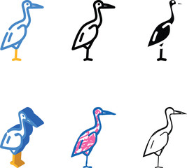 Naklejka premium range crane bird color icon vector. crane bird sign. isolated symbol illustration
