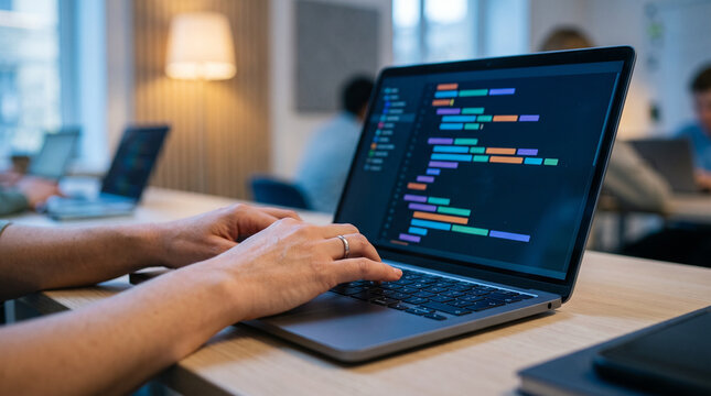 World Teachers' Day programmer coding on laptop