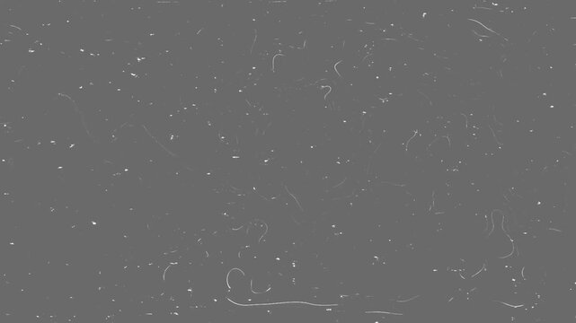 Gray Dust and Scratch Texture Animation on Gray Background, Subtle Film Grain Overlay, Vintage Distressed Surface Effect for Video Editing