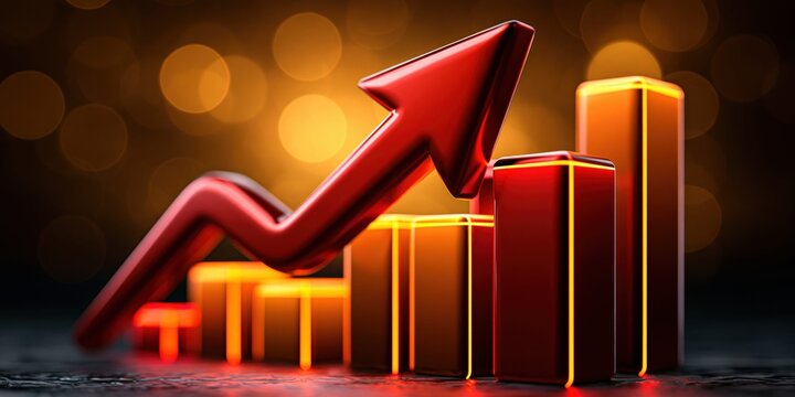 Rising arrow chart symbolizing progress and financial gain