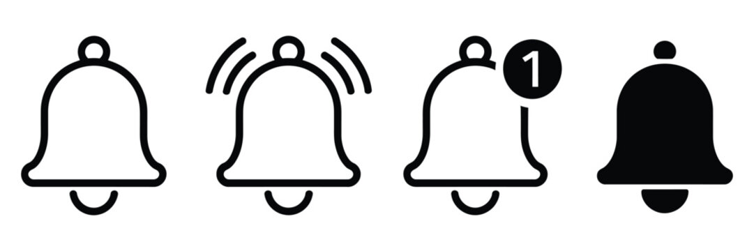 notification bell icon vector illustration for alerts reminders and digital communication