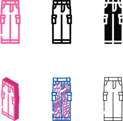 Obraz premium variants cargo pants clothes color icon vector. cargo pants clothes sign. isolated symbol illustration
