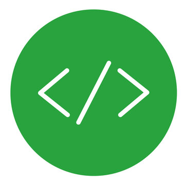 Isolated simple outline icon: coding