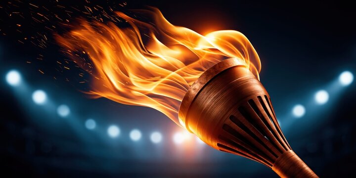 Burning torch represents ambition energy drive and unwavering focus