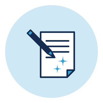 Business icons isolated: AI generating text