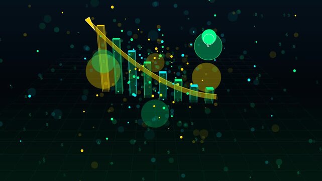 Asset Growth with Rising Bullish Arrow and Floating Money Bags