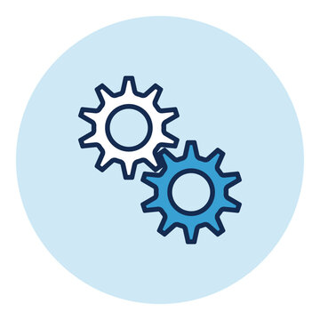 Business and productivity icon isolated: spinning gears