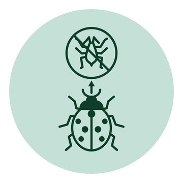 Organic agriculture and sustainability icon: biological pest control