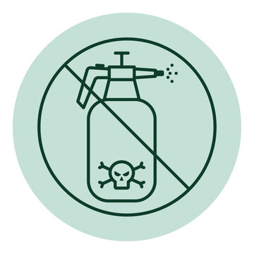 Organic agriculture and sustainability icon: pesticide-free